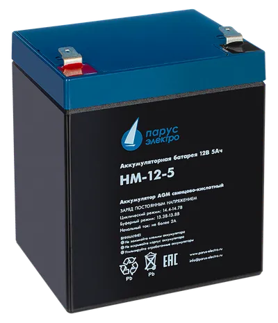 Аккумулятор Парус электро HM-12-5, 12В, 5Ач, AGM