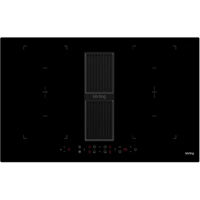 Варочная панель Korting HIBH 84980 NB, индукционная с вытяжкой, 4 конфорки, 83 см, чёрный