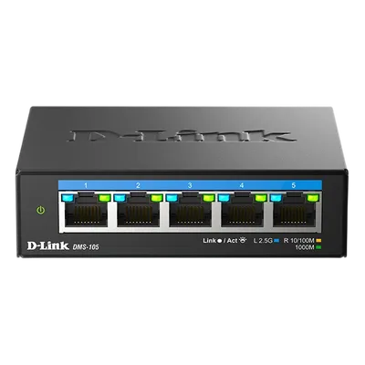 Коммутатор D-Link DMS-105/A2A, 5×2.5GBase-T, неуправляемый, металл