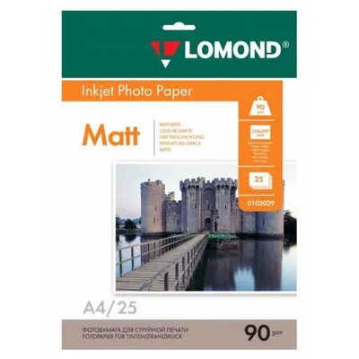 Фотобумага Lomond 0102029, A4, 90 г/м², матовая, 25 листов