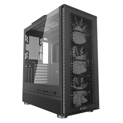 Корпус PcCooler ME200 MESH BK, Midi-Tower, E-ATX/ATX/mATX/Mini-ITX, 3×120 мм ARGB
