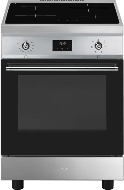 Варочный центр SMEG C6IMXT2, 60 см, индукция, 4 зоны, духовка 70 л, нержавеющая сталь