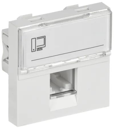 Розетка компьютерная IEK PRIMER РКИ-20-00-П-6, RJ45 кат.6 UTP, 2 модуля, белая