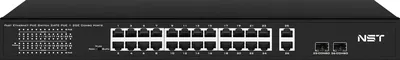 Коммутатор NST NS-SW-24F2G-P, PoE, 24×FE PoE, 2×GE Combo, 385W
