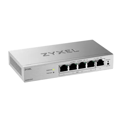 Коммутатор ZYXEL GS1200-5HPV3-EU0101F, 5×GbE, 4×PoE+, 68W, Web-managed