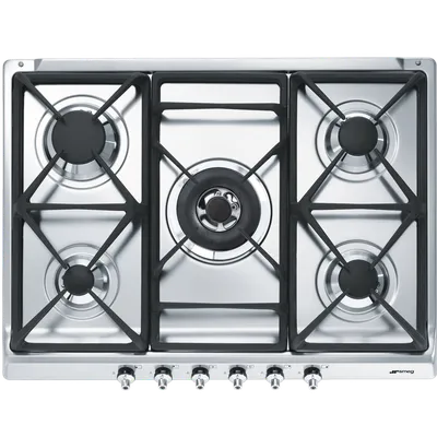 Варочная панель газовая SMEG SE70SGH-5, 70 см, 5 конфорок, нержавеющая сталь