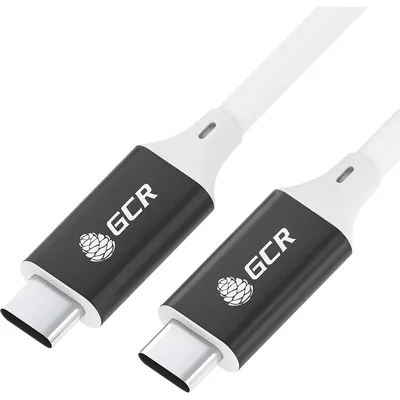 Кабель GCR GCR-50867, USB Type-C, 2.0м, 100W, 10 Гбит/с, белый