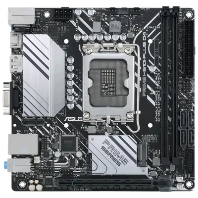 Материнская плата ASUS PRIME H610I-PLUS D4-CSM, LGA 1700, Mini-ITX, 2×DDR4