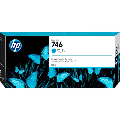 Картридж HP P2V80A, 746 голубой, для DesignJet Z6/Z9+, 300 мл