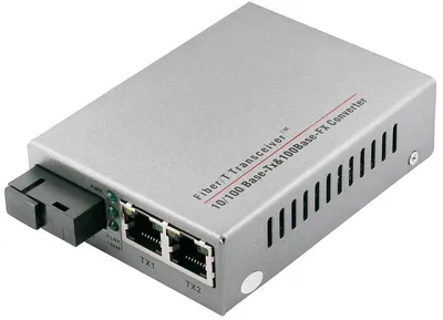 Медиаконвертер OSNOVO OMC-100-21S5b, Fast Ethernet, 2×RJ45, 1×SC, 1550нм/1310нм
