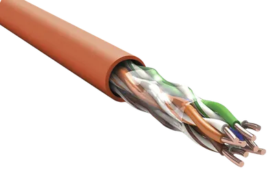 Кабель ITK LC1-C5E04-167, U/UTP Cat.5E, 4×2×0.52 мм, 305 м, оранжевый