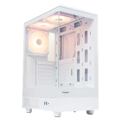 Корпус HSPD F510-TGWH-ARGB, Mid Tower, белый, TG, 3×120 мм ARGB