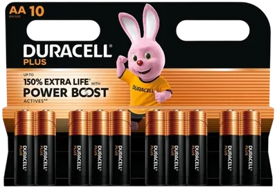 Батарейка Duracell LR6 BL10PLUS, AA, 1.5V, 10 шт.