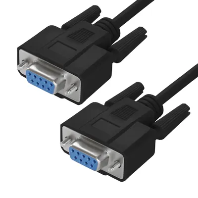 Кабель GCR GCR-57631, RS-232 DB9 F/DB9 F, 0.5 м, чёрный