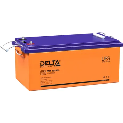 Аккумулятор Delta DTM 12250 L, 12В/250Ач, AGM, клеммы М8