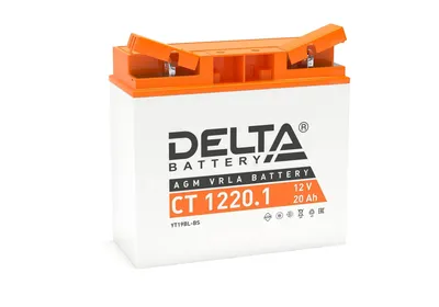 Аккумулятор Delta CT 1220.1, 12 В / 20 А·ч, AGM, 260 А, 181×77×167 мм
