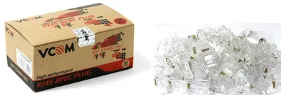 Коннекторы VCOM VNA2200-1/100 RJ-45 (8P8C) для UTP кат. 5, 100 шт