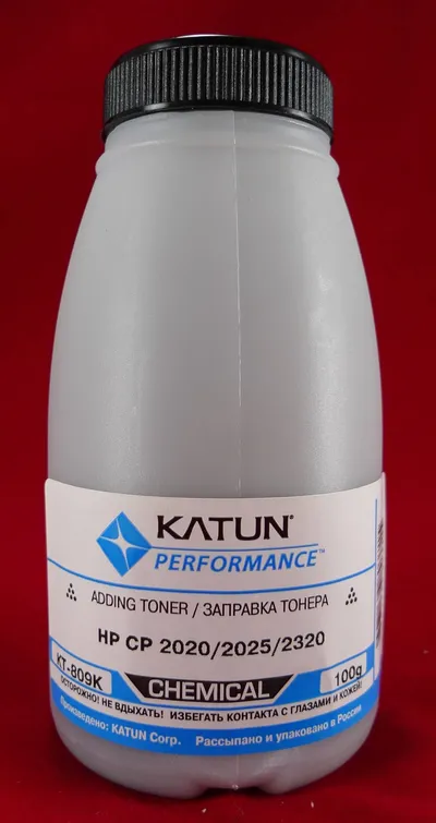 Тонер Katun KT-809K, черный, химический, флакон 100 г