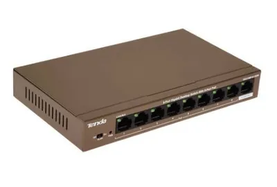 Коммутатор Tenda TEG1109P-8-102W, 8×1GbE PoE + 1×1GbE Uplink, 92 Вт, неуправляемый