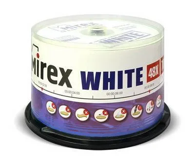 Диск CD-R Mirex 200888, 700 МБ, 48x, printable, 50 шт на шпинделе