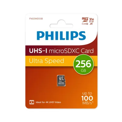 Карта памяти Philips FM25MD55B/97 microSDXC 256 ГБ, UHS-I U3, V30, A1
