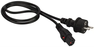 Шнур питания Lanmaster LAN-PP13L/SH-1.0-BK, C13–Schuko, 3×0,75 мм², 220 В, 10 А, 1 м
