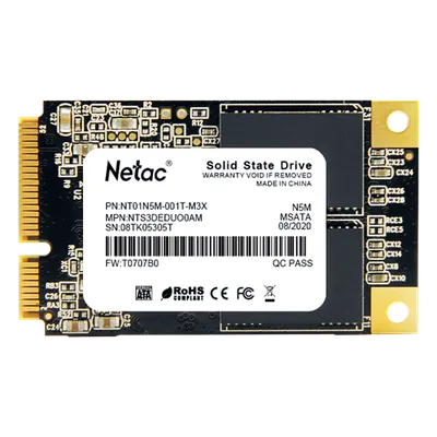 SSD Netac N5M NT01N5M-001T-M3X, 1 ТБ, mSATA, 560/520 МБ/с