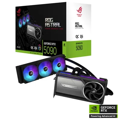 Видеокарта Asus ROG-ASTRAL-LC-RTX5090-O32G-GAMING, RTX 5090, 32ГБ GDDR7, 512 бит, 3×DP/2×HDMI