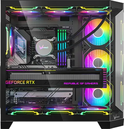 Компьютерный корпус Formula V Line Crystal Z6 Black, ATX, Left & Front & Bevel side Tempered Glass, TYPE-C*1, USB3.0*2