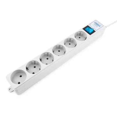 Сетевой фильтр POWERCUBE SPL(5+1)-16B-P-1,9M, 1.9м, белый, 16А
