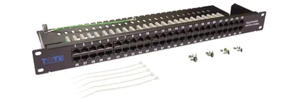 Патч-панель Lanmaster TWT-PP50TEL45, 19" 1U, 50×RJ-45, кат.3, UTP