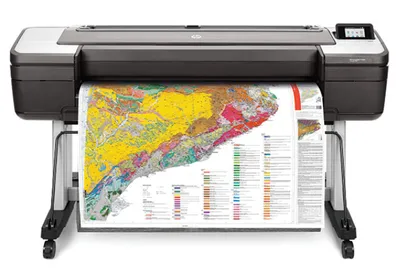 Широкоформатный принтер HP DesignJet T1700 (44",2400x1200dpi, 26spp(A1), 128Gb(virtual), HDD500Gb, host USB type-A/GigEth,stand,sheet feed,1 rollfeed,autocutteTouchScreen, 6 cartridges/3 heads)