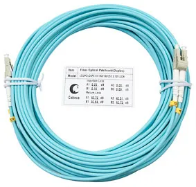 Патч-корд оптический Cabeus FOP-50-LC-LC-15m, duplex LC-LC, OM3 50/125, LSZH, 15 м