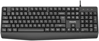 Клавиатура Philips SPT6237B/60-NNC-001, проводная, USB, 104 клавиши, русская раскладка