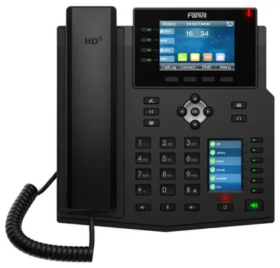 IP-телефон FANVIL X5U, 16 линий, 3.5" цветной экран, 2×1 Гбит/с, PoE, Bluetooth