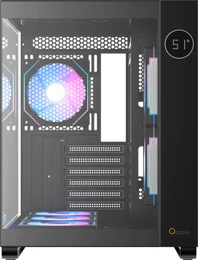 Корпус Ocypus Iota C70 BK ARGB, Midi Tower, ATX, 6×120 мм ARGB, закалённое стекло