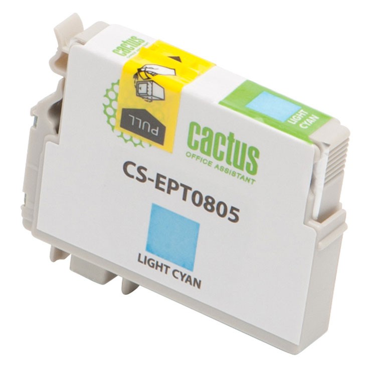 Картридж струйный Cactus CS-EPT0805 T0805 светло-голубой (11.4мл) для Epson Stylus Photo P50/PX650/PX660/PX700/PX700W/PX710/PX710W/PX720/PX720WD/PX800/PX800FW/PX810/PX810FW/PX820/PX820FWD/R265/R285/R360/RX560/RX585/RX685 с чипом