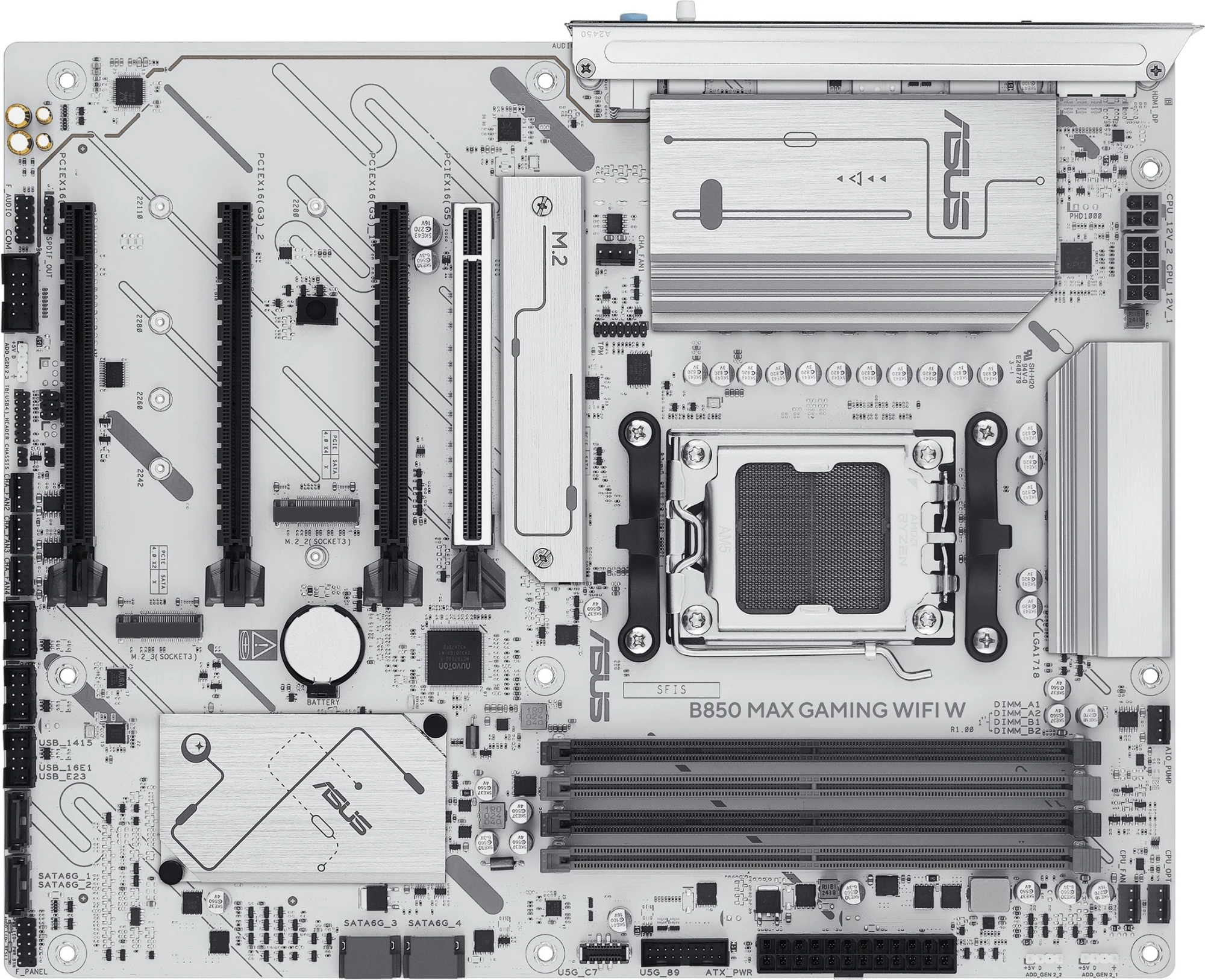 Материнская плата Asus B850 MAX GAMING WIFI W Socket AM5 AMD B850 4xDDR5 ATX AC`97 8ch(7.1) 2.5Gg RAID+HDMI+DP