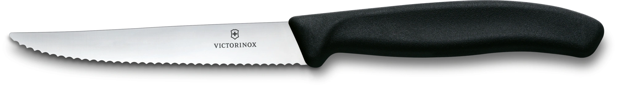 Нож кухонный Victorinox Swiss Classic 6.7233 для стейка/пиццы лезв.110мм серрейт. заточка черный