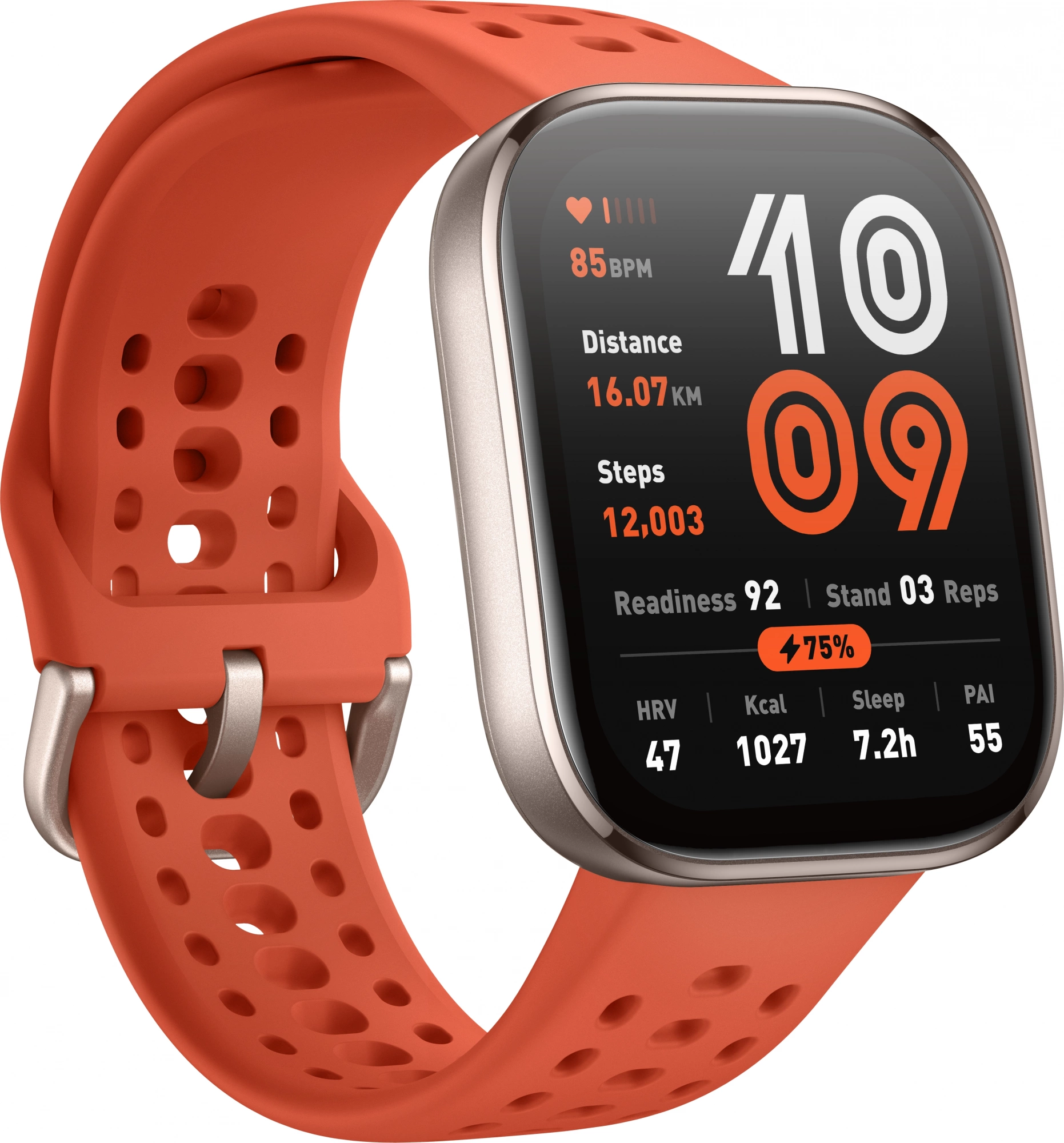 Смарт-часы Amazfit Bip 6 A2435 1.97" AMOLED корп.серый рем.красный разм.брасл.:130-195мм (6970100377880)