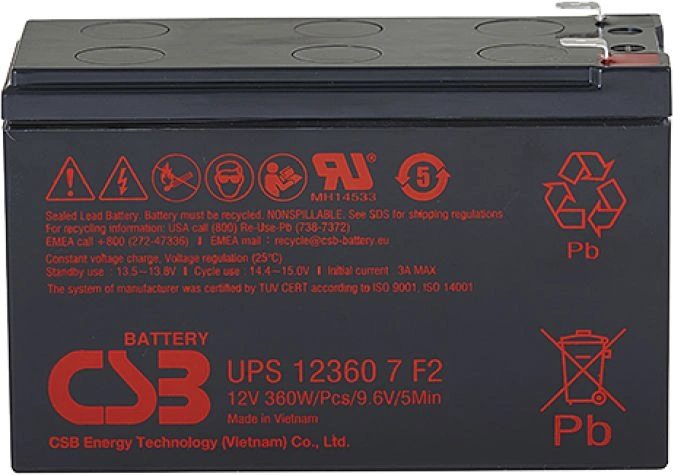 Батарея для ИБП CSB UPS 123607 F 12В 7.5Ач