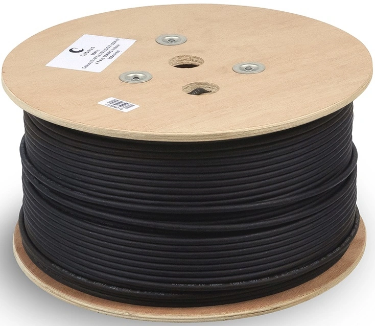 Кабель информационный Cabeus FTP-4P-Cat.5e-SOLID-OUT-LSZH-UV кат.5E F/UTP 4 пары LSZH универсальный 305м черный