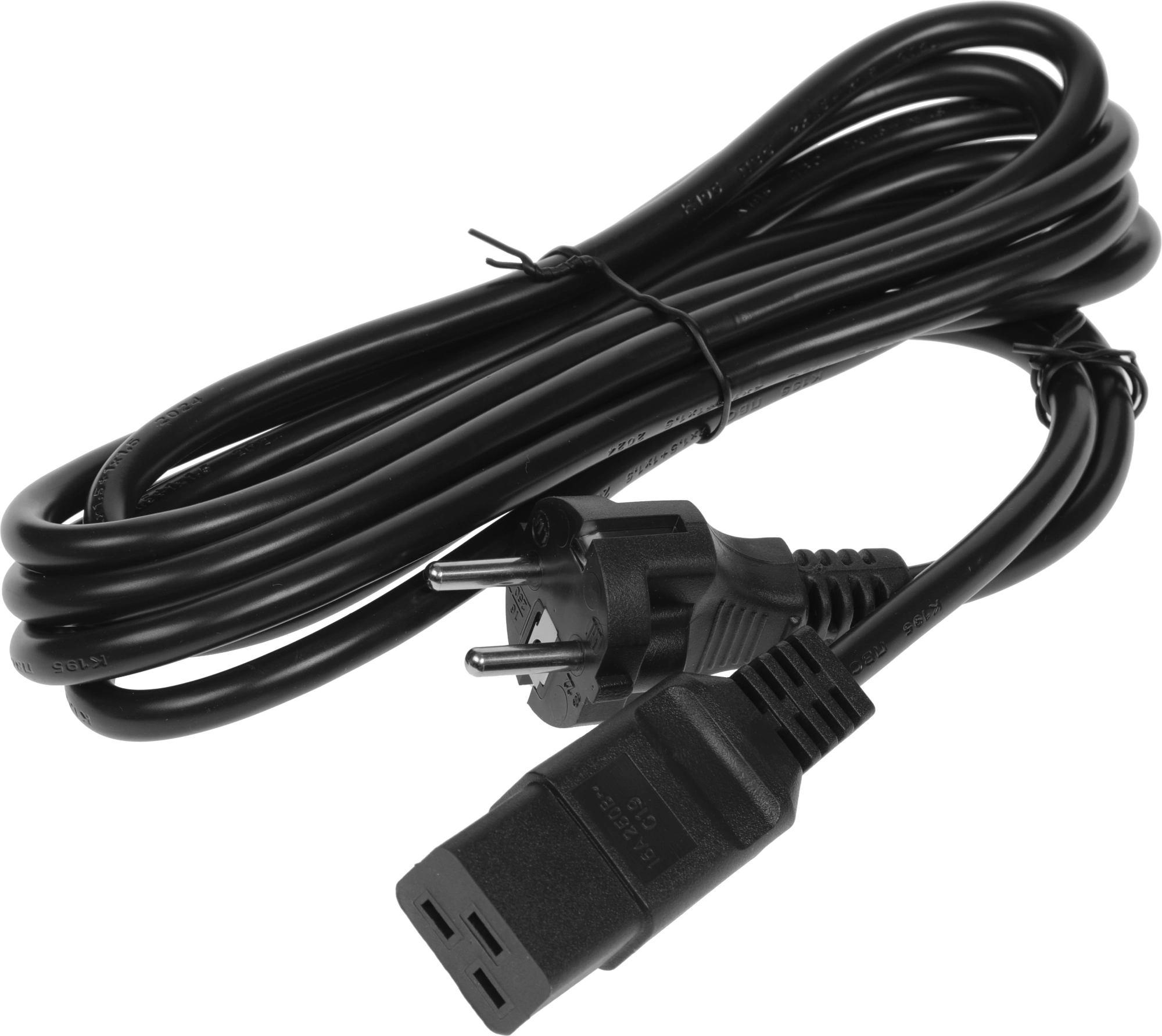 Шнур питания Lanmaster LAN-PP19/SH-3.0-BK C19-Schuko проводник.:3x1.5мм2 3м 220В 16А черный