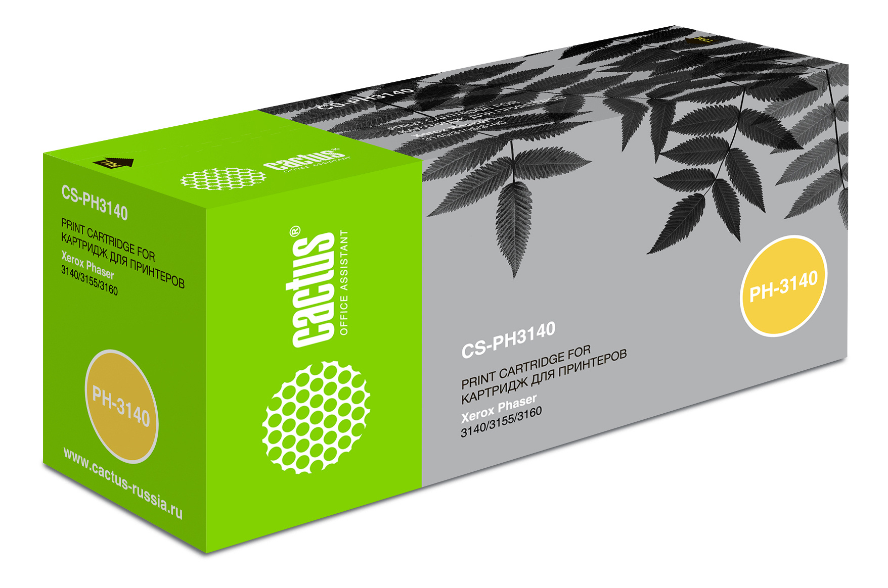 Картридж лазерный Cactus CS-PH3140 108R00908 черный (1500стр.) для Xerox Phaser 3140/3155/3160