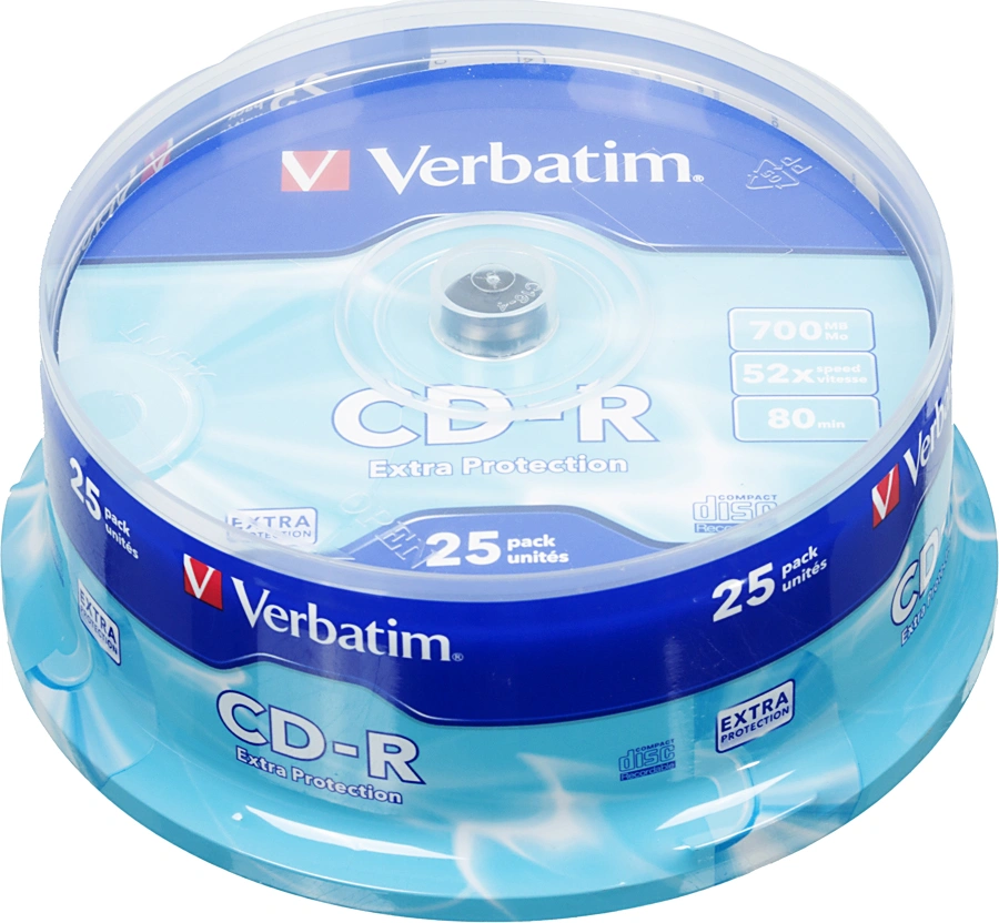 Диск CD-R Verbatim 700Mb 52x Cake Box (25шт) (43432)