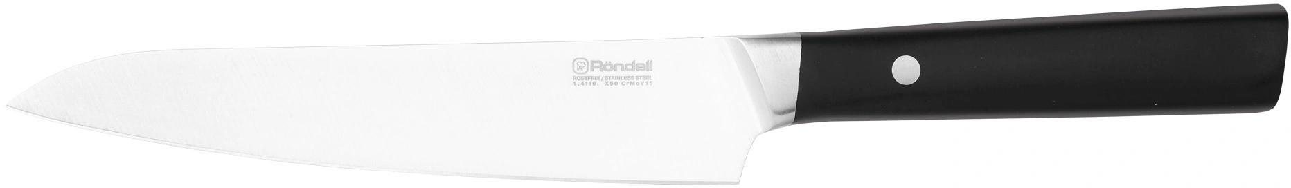 Нож кухонный Rondell Spata RD-1137 стальной универсальный лезв.150мм прямая заточка черный блистер