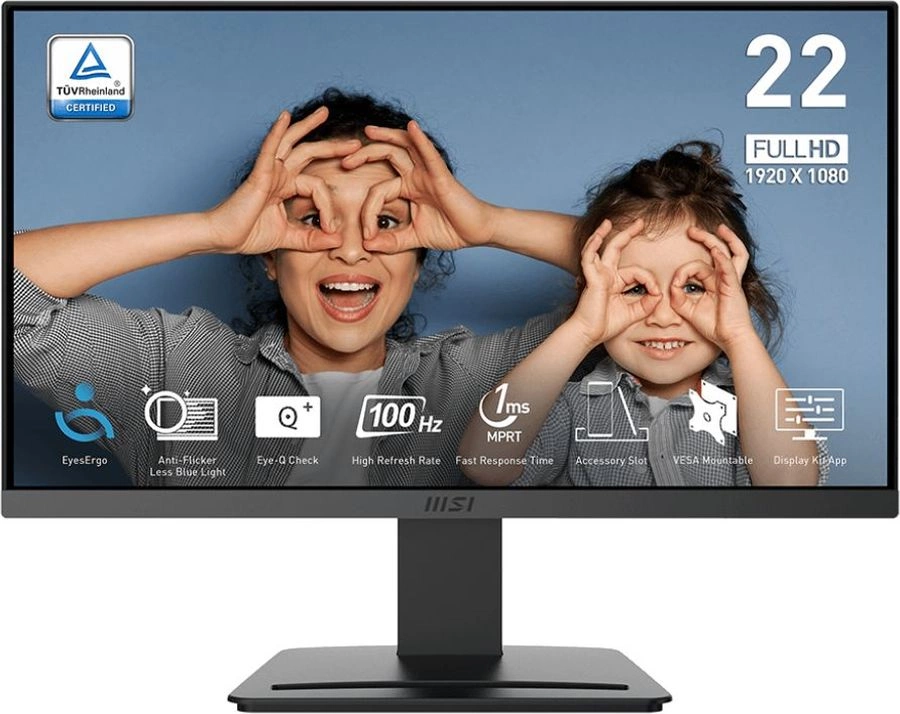 Монитор MSI 21.5" Pro MP223 E2 черный VA LED 16:9 HDMI матовая 3000:1 250cd 178гр/178гр 1920x1080 100Hz DP FHD 2.4кг