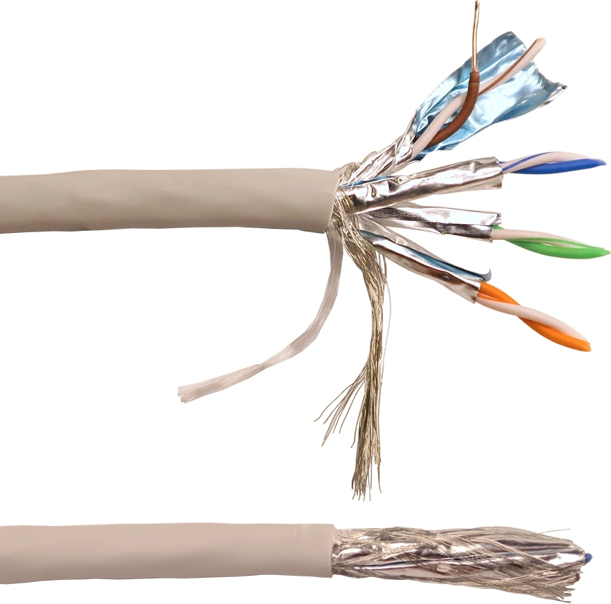 Кабель Lanmaster LAN-6ESFTP-HFLT-GY кат.6 S/FTP 4 пары 23AWG 100Om нг(А)-HF внутренний 305м серый