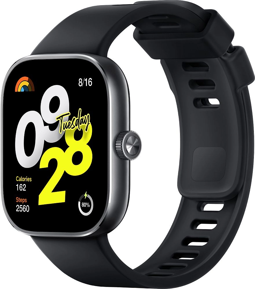 Смарт-часы Xiaomi Redmi Watch 4 1.97" AMOLED корп.черный рем.черный разм.брасл.:135-205мм (BHR7854GL)