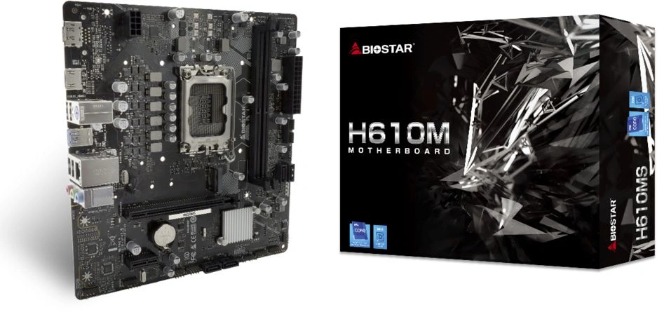 Материнская плата Biostar H610MS  Soc-1700 Intel H610 2xDDR4 mATX AC`97 8ch(7.1) GbLAN+HDMI+DP